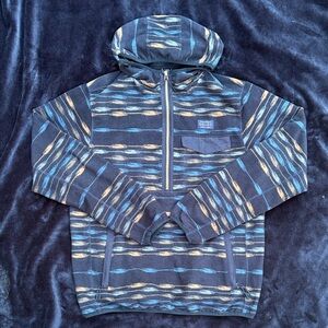 Roark Navy & Light Blue Patterned Zip-Up Hoodie Sweater